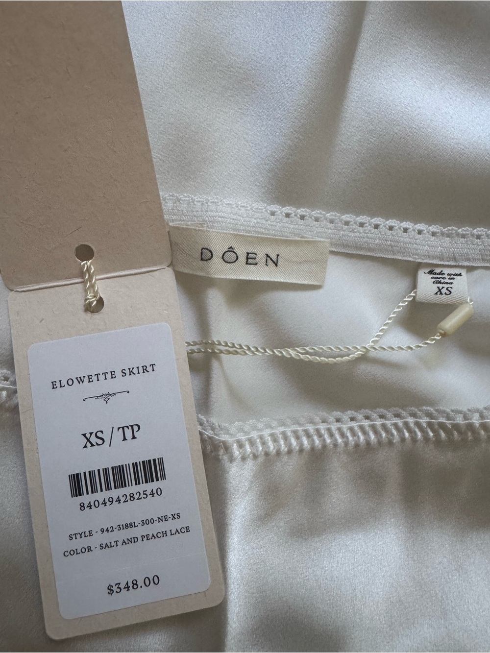 Doen Elowette lace-trimmed silk-satin midi Skirt - Picture 4 of 4